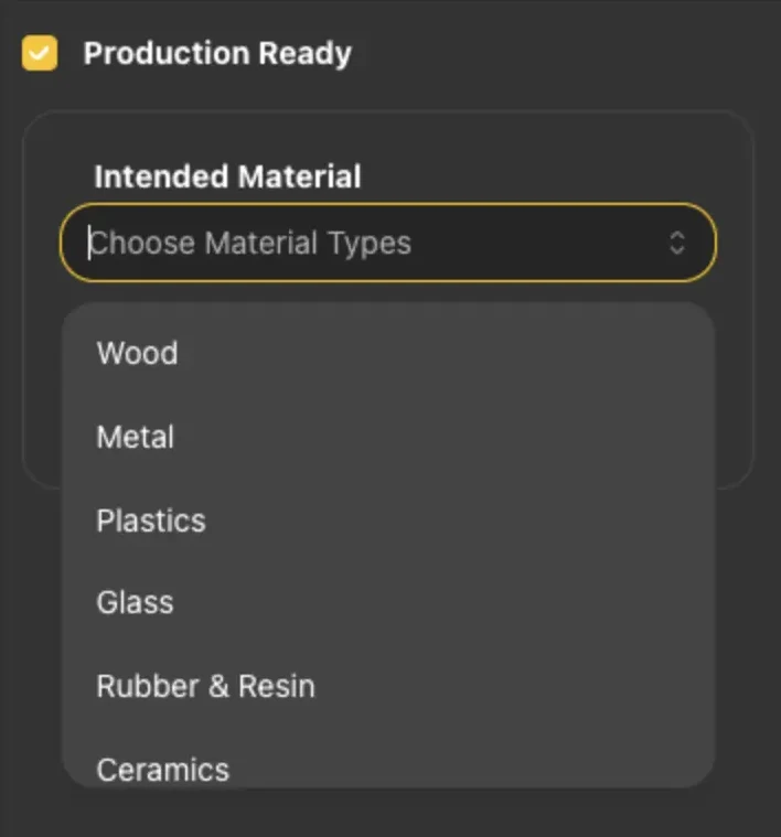 Materials selection