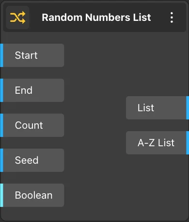 Random Numbers List