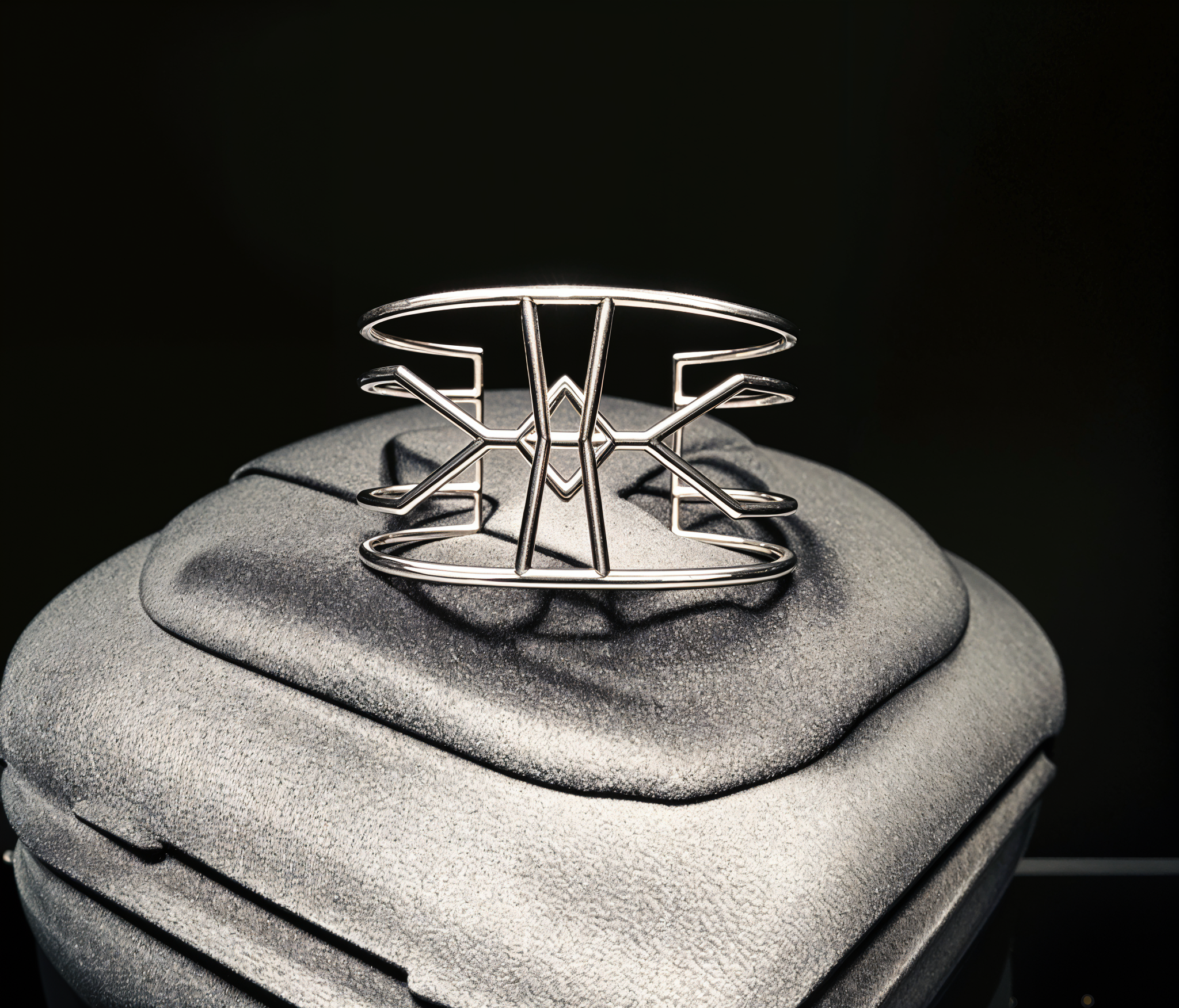 Sculpted Diamond Frame Cuff - 10