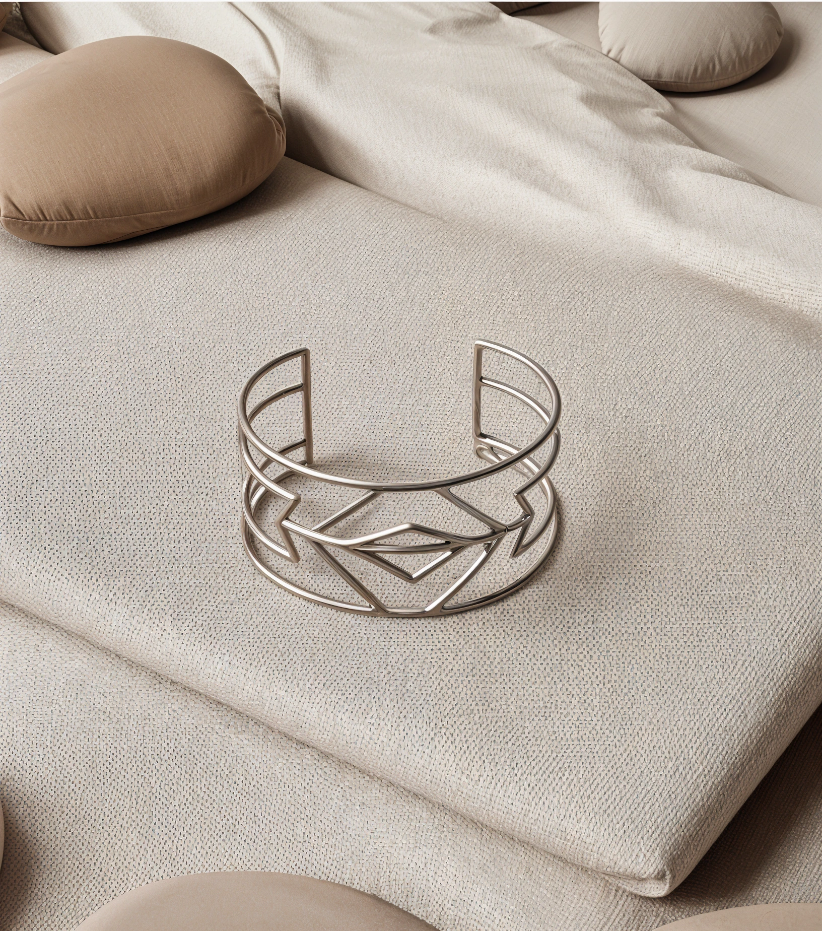 Sculpted Diamond Frame Cuff - 9