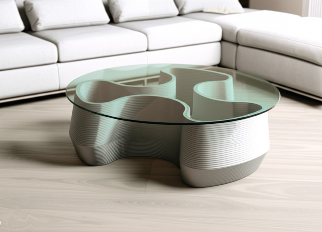 Concrete Table with Glass Top - 2