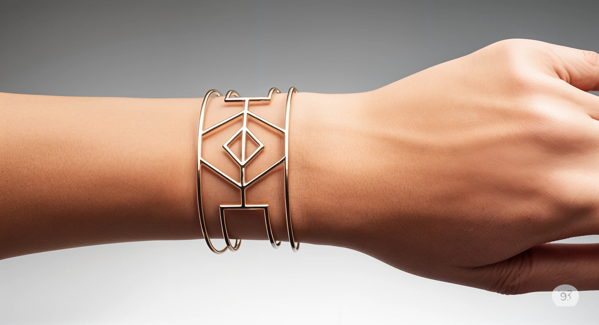 Sculpted Diamond Frame Cuff - 2