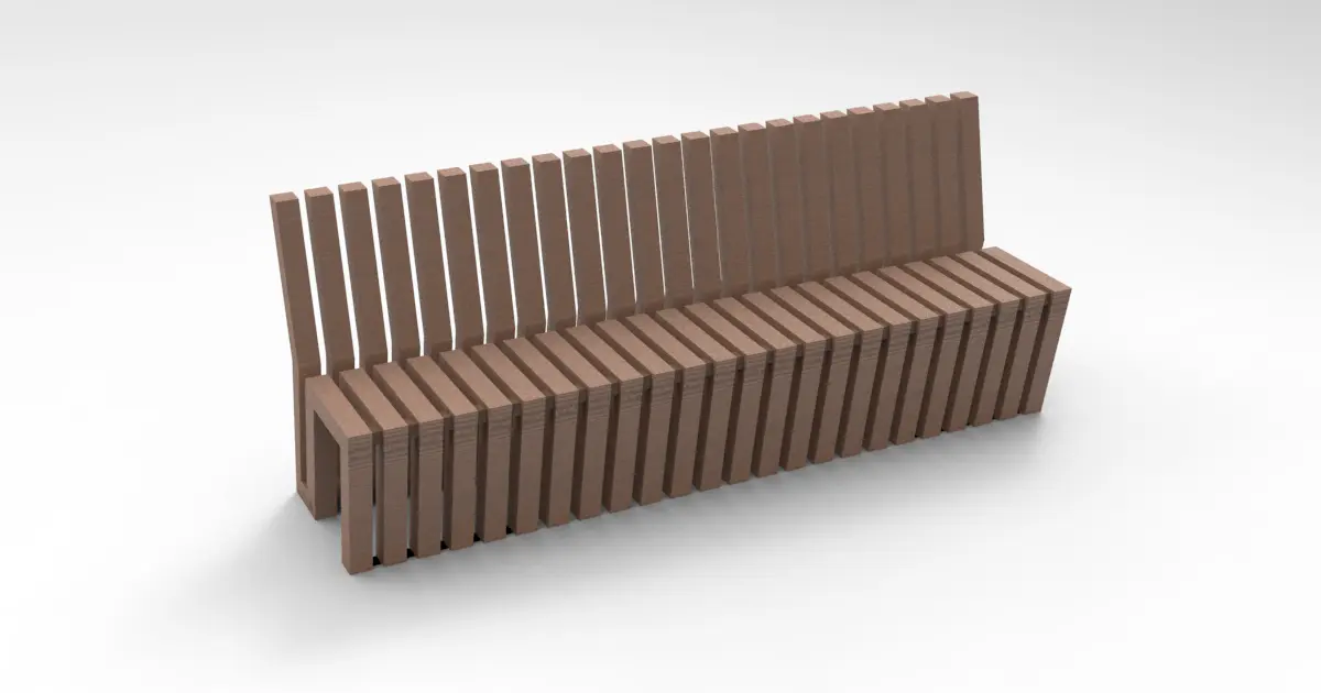 Bench 3D/2D Parametric Model - 0
