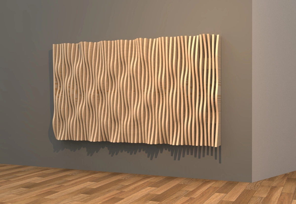 Organic Wooden Wall Accent 2D/3D Parametric Model - 0