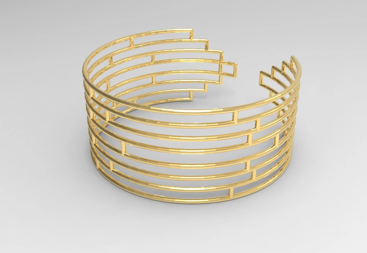 Spiral Grid Bracelet 3D Parametric Model - 0