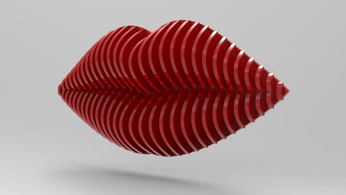 Lips Wall Decor 2D/3D Parametric Model - 0