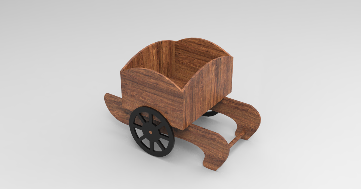 Decorative Trolley: 3D/2D Parametric Model - 0
