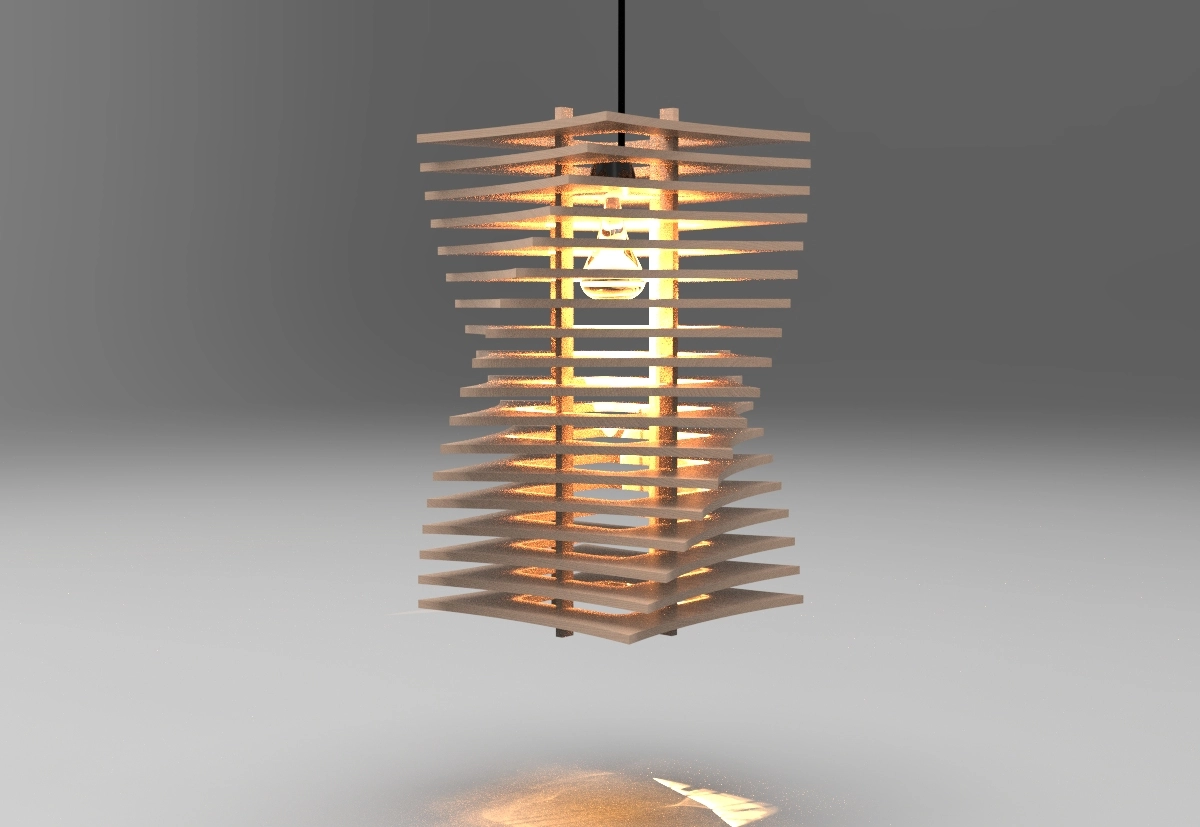 Wavewood Lamp 2D/3D Parametric Model - 0