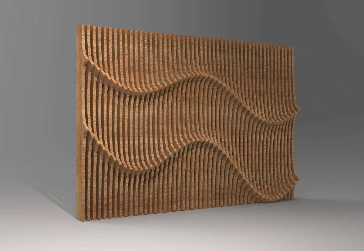 WaveForm Wall Panel 3D/2D Parametric Model - 0