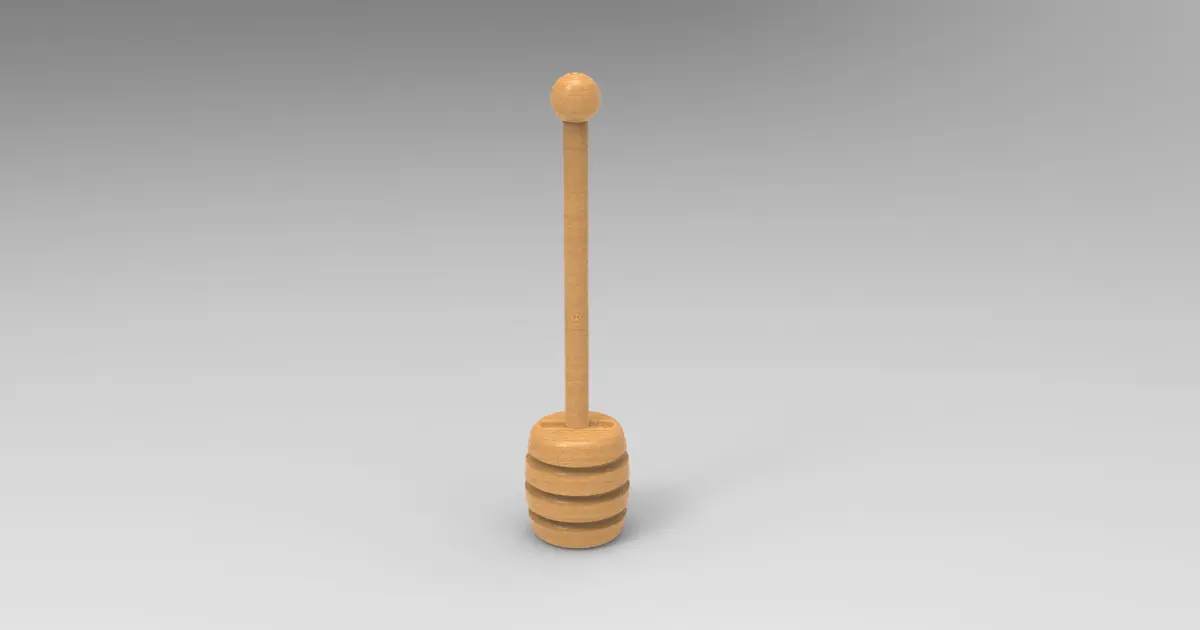 Honey Dipper: 3D/2D Parametric Model - 0