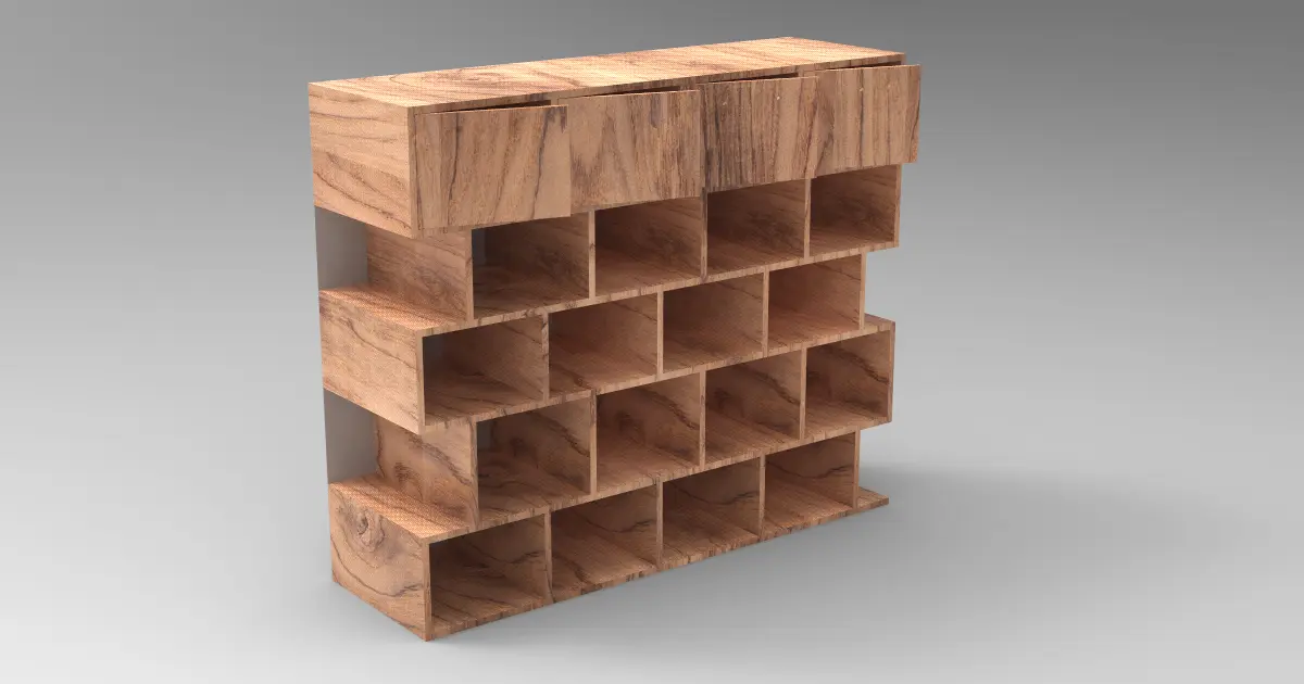 Book Shelf: 3D/2D Parametric Model - 0