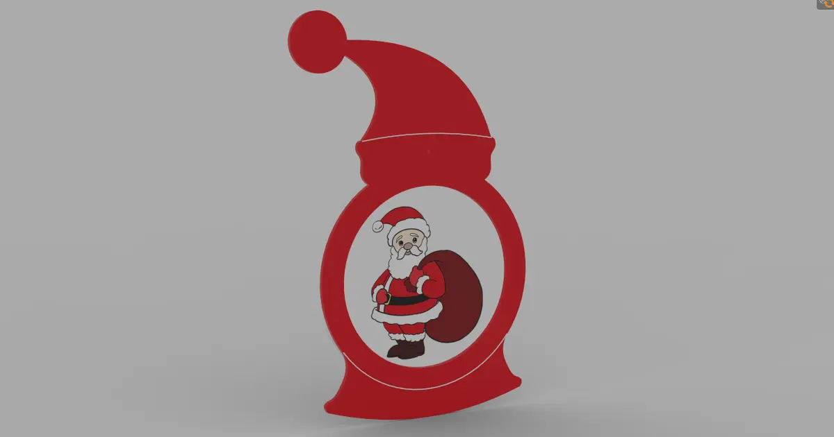 Santa Claus Photo Frame 3D/2D Parametric Model - 0