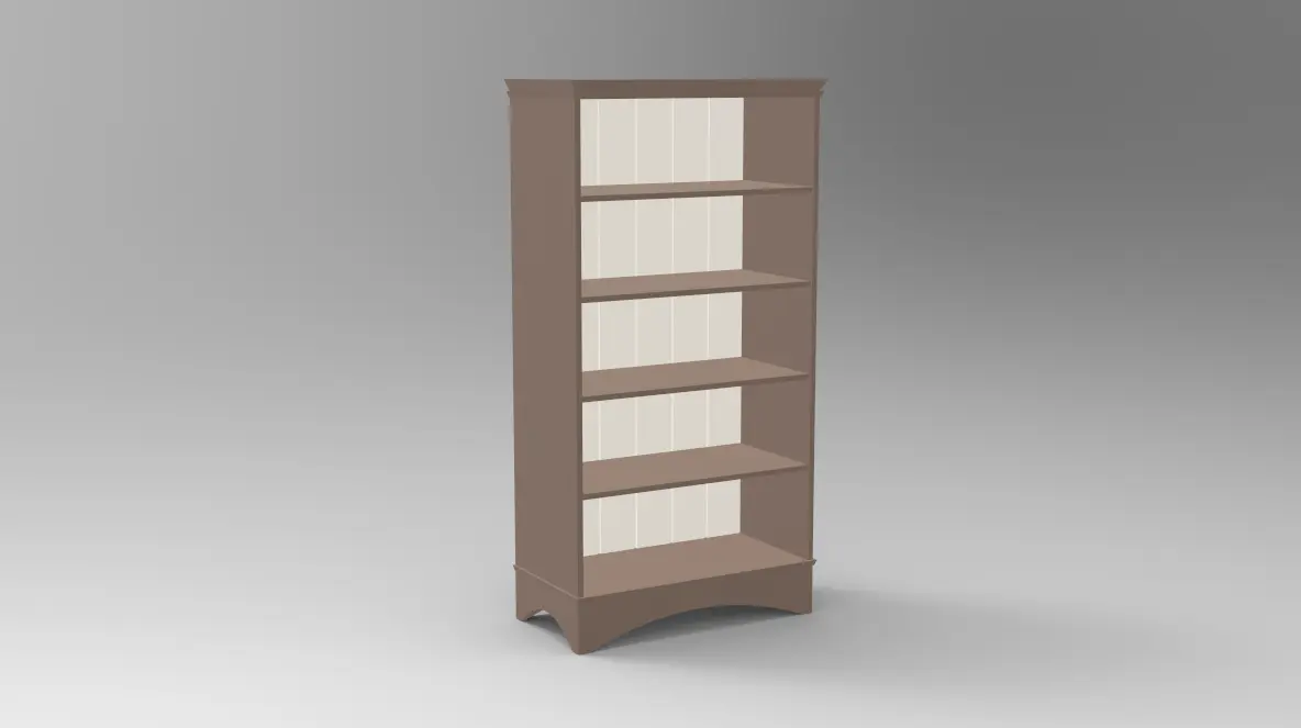 Bookcase 2D/3D Parametric Model - 0