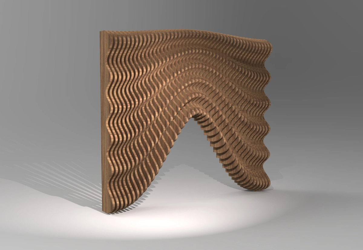Wavy Wooden Parametric Wall Panel - 0