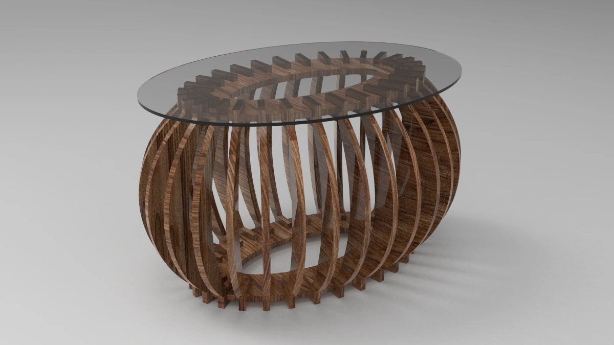 Oval Table 2D/3D Parametric Model - 0