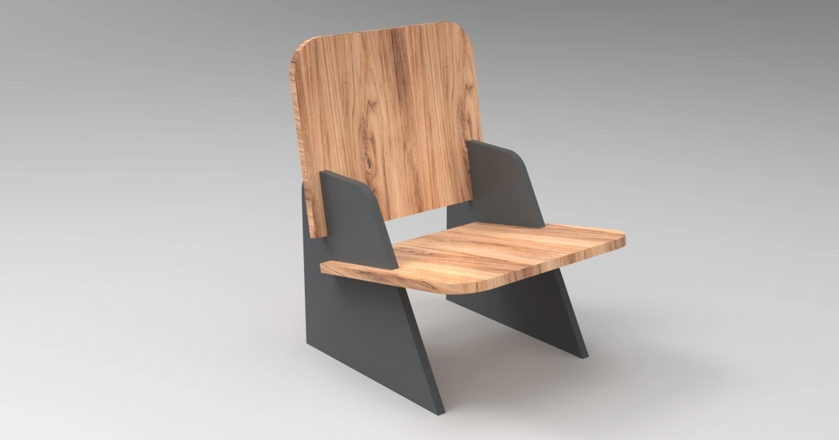 Crooked Chair: 3D/2D Parametric Model - 0