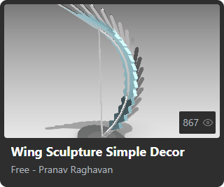 Wing Sculpture Simple Decor by Pranav Raghavan