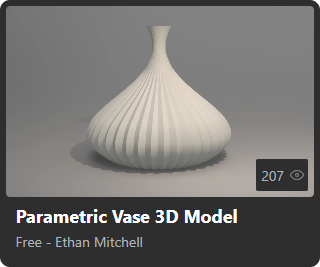 Parametric Vase 3D Model by Ethan Mitchell