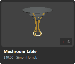 Mushroom table by Simon Hornak