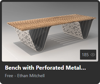 Bench with Perforated Metal Supports by Ethan Mitchell