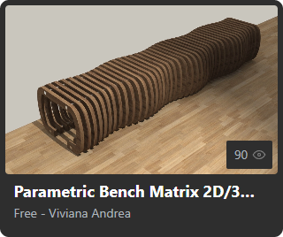 Parametric Bench Matrix 2D/3D Model by Viviana Andrea