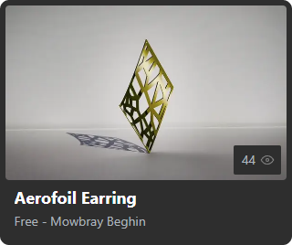 Aerofoil Earring by Mowbray Beghin