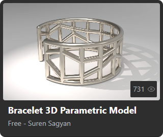 Bracelet 3D Parametric Model by Suren Sagyan