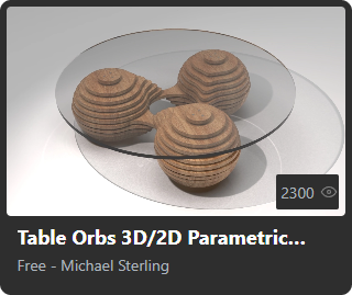 Table Orbs 3D/2D Parametric Model by Michael Sterling