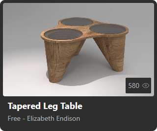 Tapered Leg Table by Elizabeth Endison