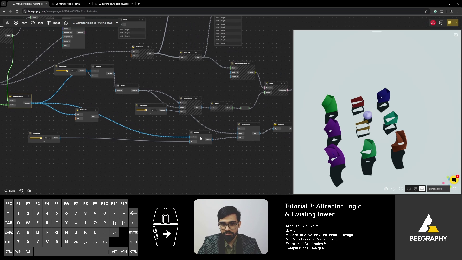 Attractor logic twisting tower