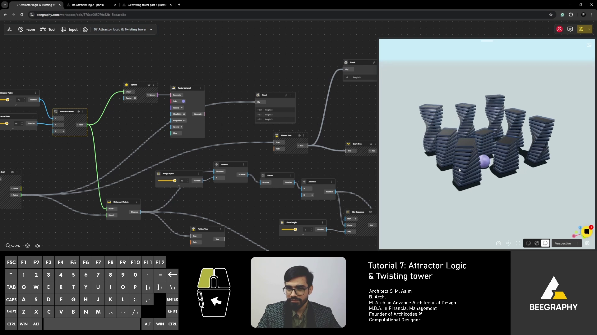 Attractor logic twisting tower
