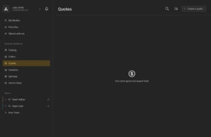 Order status update interface showing a dropdown to mark the order as 'Accepted' with an optional note field and a submit button.