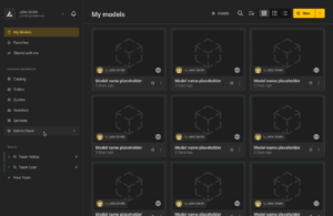 Screenshot of the BeeGraphy “My Models” dashboard showing the left sidebar menu expanded with the Admin Panel option visible under the Business Dashboard section.