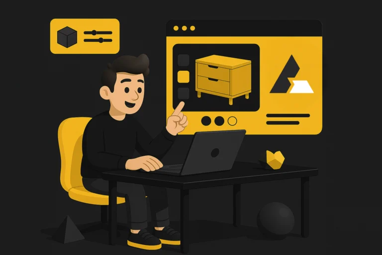 BeeGraphy’s 3D configurator interface for real-time product customization and web deployment