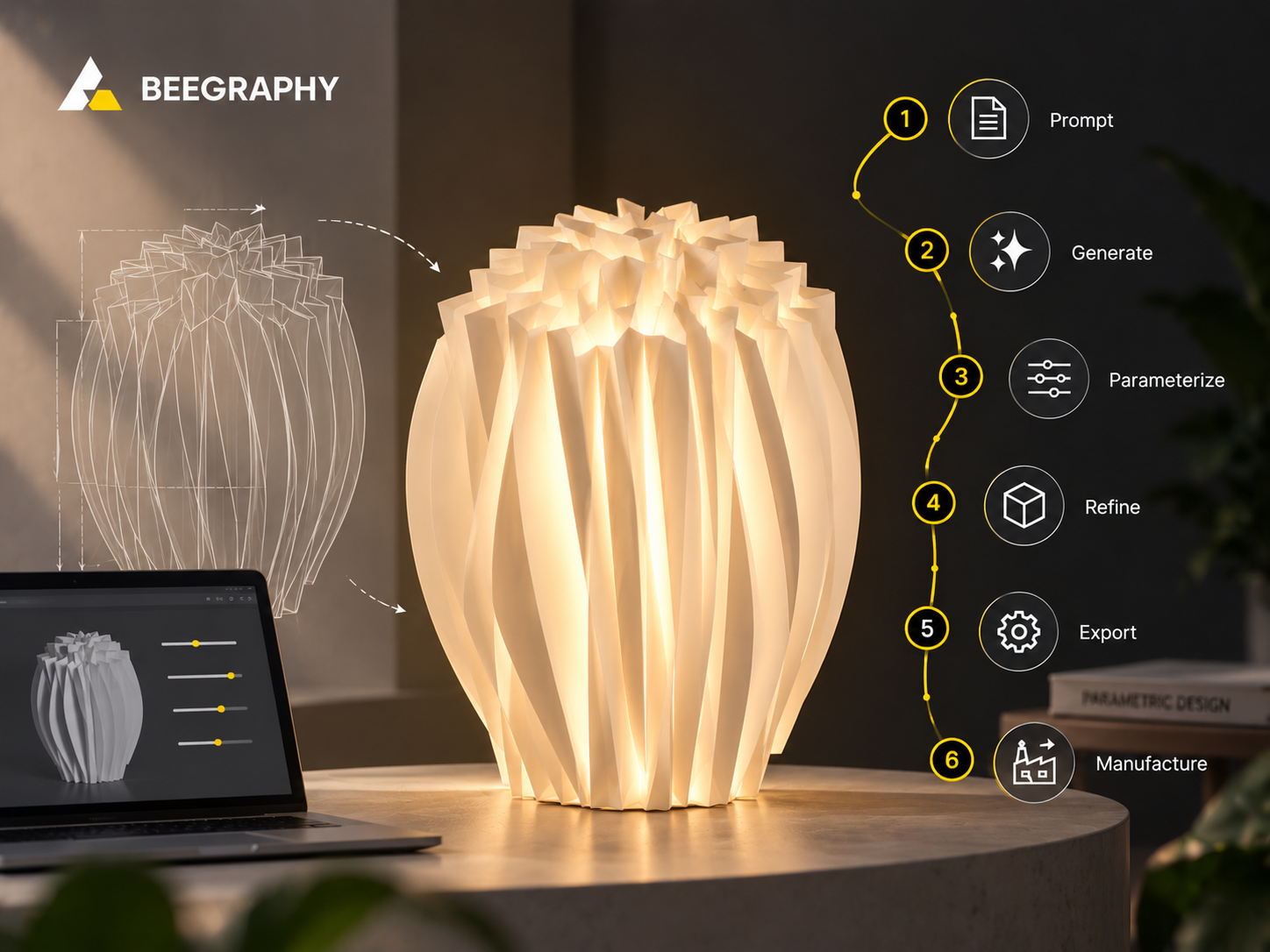 Parametric design with AI: 6 simple steps to build a lamp