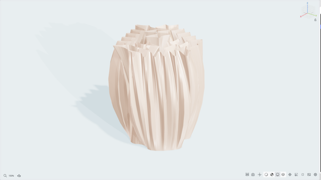 Lamp shade built from reaction diffusion curves using AI parametric design in BeeGraphy