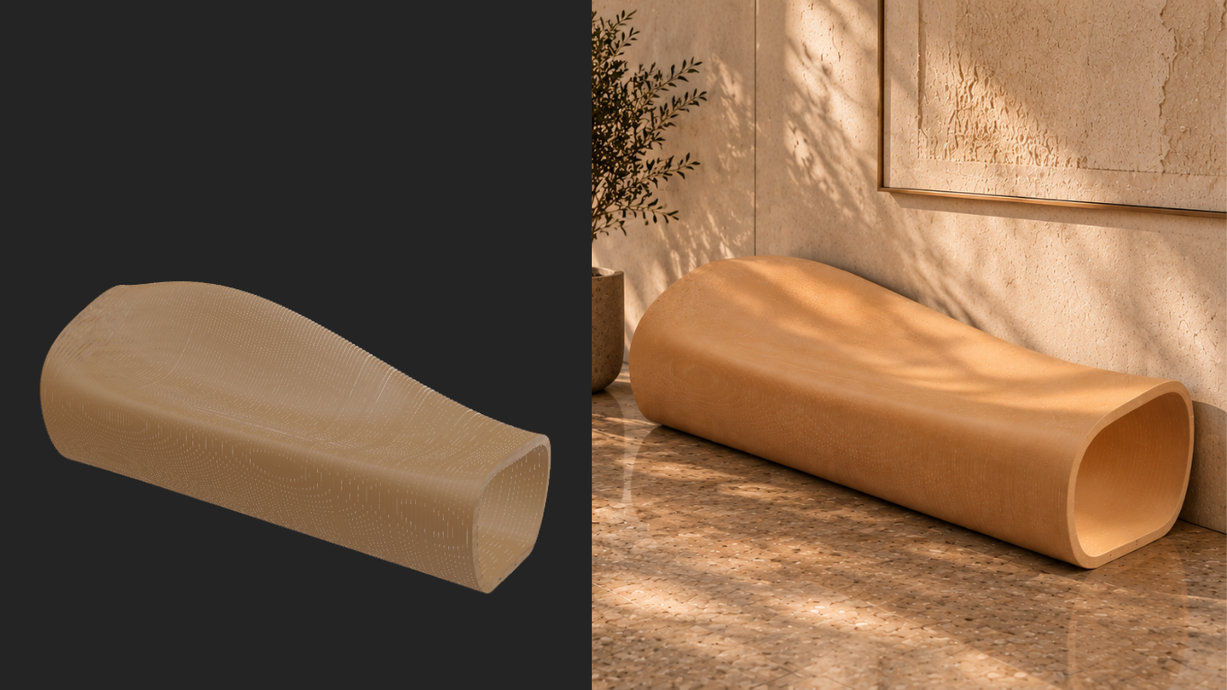 BeeGraphy November 2026 update: AI Interior Preview turning a production model into a rendered room scene