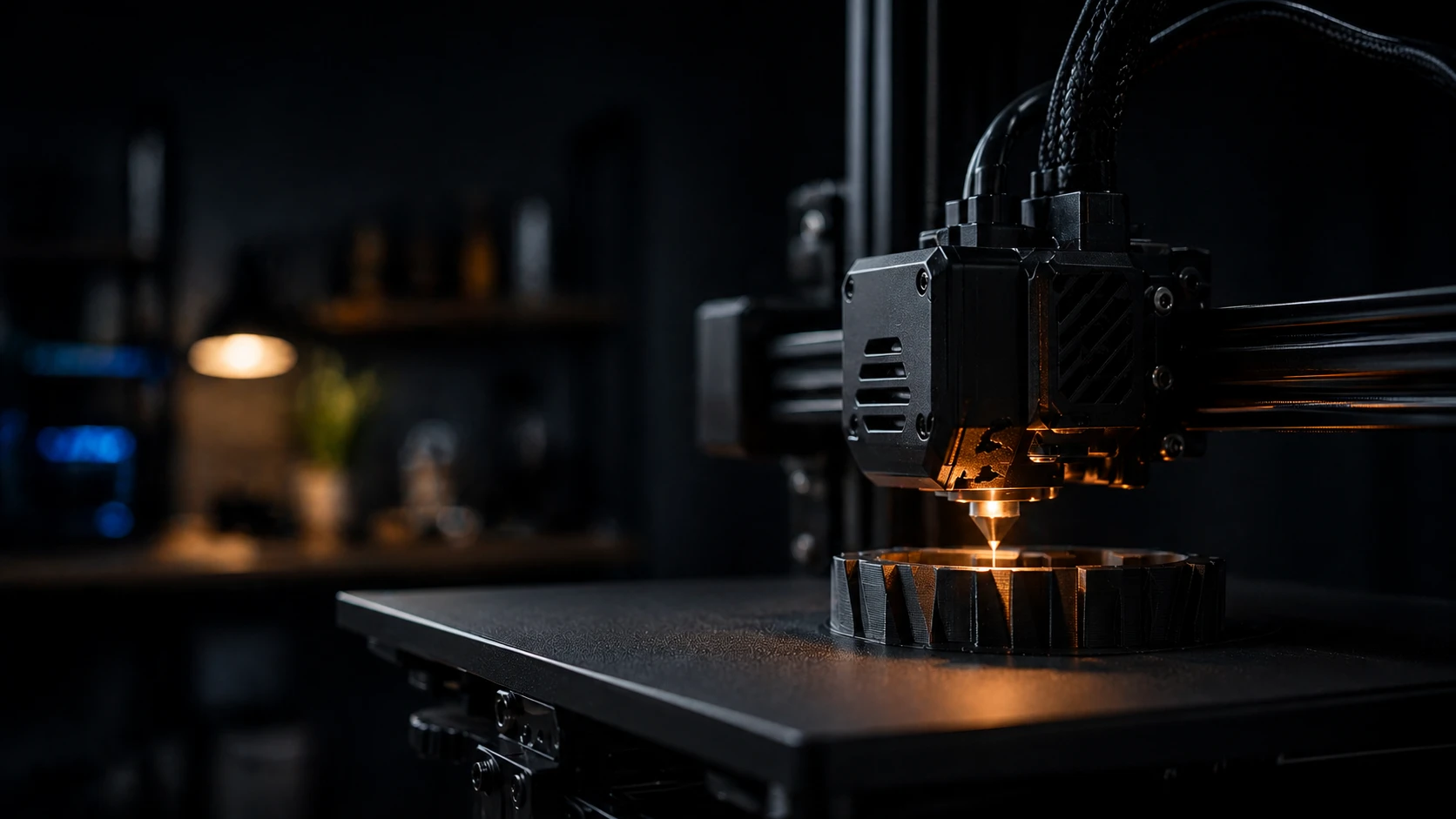 Industrial 3D printer at work - the bridge from parametric model to physical part